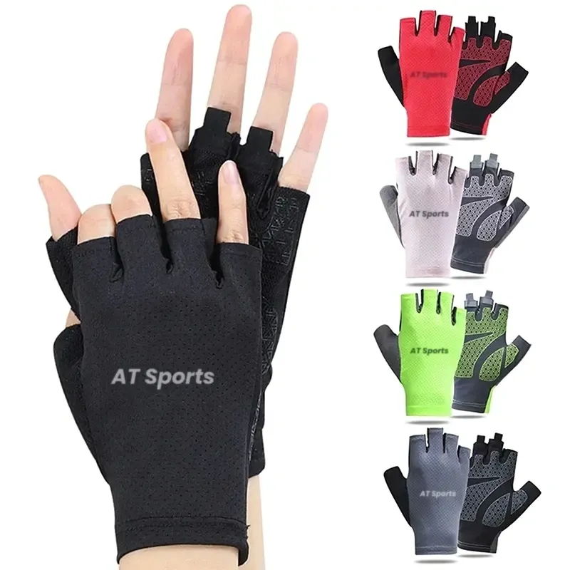 AT Sports Weightlifting Gym Gloves Fitness Wrist Wraps Exercise Black and Gray | Gloves for Workout | Sports Gloves