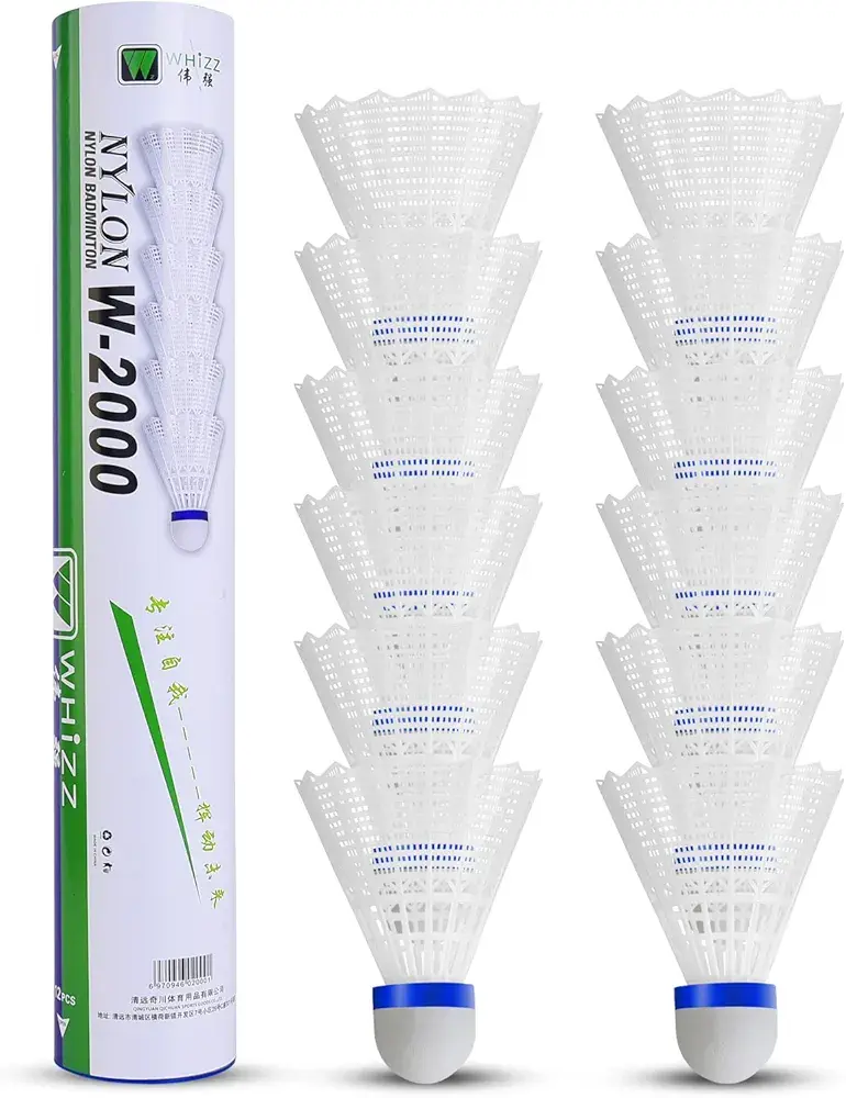 AT Sports 12 Pieces Badminton Birdies Nylon Shuttlecocks, Good Flight Recreational Shuttles for Indoor Outdoor Play