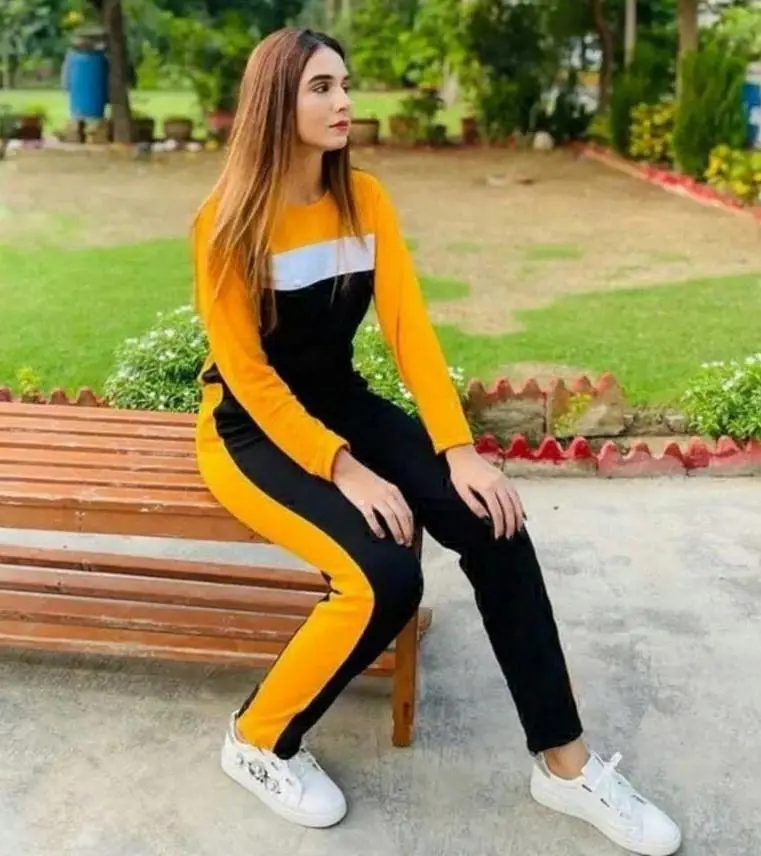 AT Sports Stylish Double Panel Tracksuit For Girls - Soft & Comfortable Tshirts For Girls & Women (M)