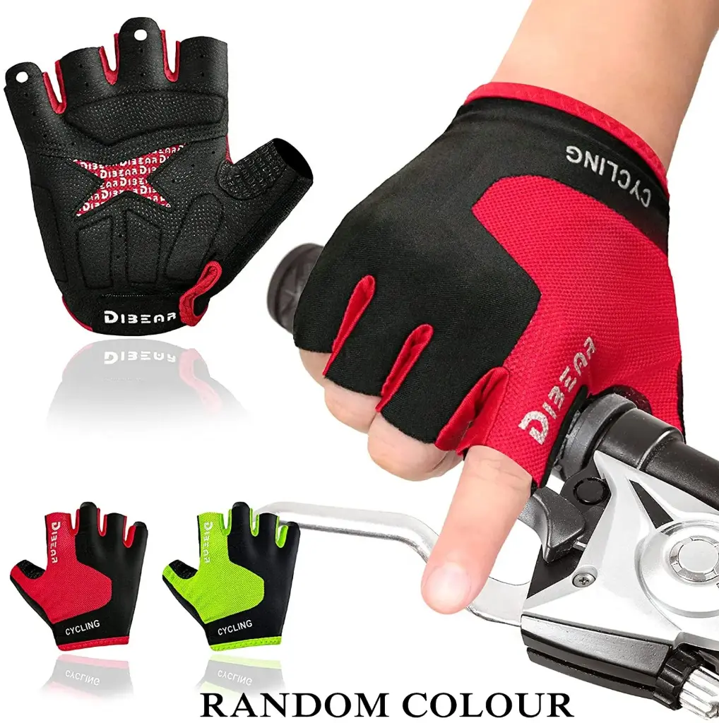 AT Sports Gloves for Men | Bike Gloves & Gym for Men Boys Motorcycle Half Finger Touch screen gloves, Cycling & Outdoor Sports Gloves for Bike Riders, Winter Men Riding Gloves Men (Random Colour)
