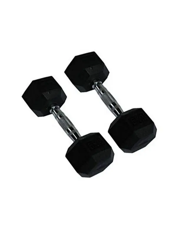 Pair Of Rubber Coated Dumbbells - 2KG - Black