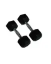 Pair Of Rubber Coated Dumbbells - 2KG - Black