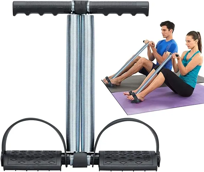 Histro Elastic Sit Up Equipment, Pull Rope Dual Spring Tension Foot Pedal Sit Up Equipment for Abdominal, Leg Exerciser Tummy Trimmer Sport Fitness Slimming Training Bodybuilding at Home Gym