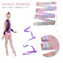 2/4M Colorful Gymnastic Ribbon with Wand Sparkling Dance Ribbon Multifunction Twirling Ribbon Streamer Aesthetic for Kids Girls
