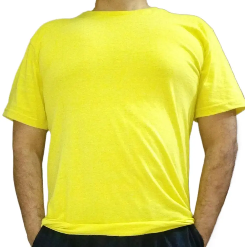 Yellow Cotton Half Sleeve Tshirt