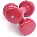 5Kg yoga dumbbells - pair 1kg, of vinyl dumbbells set ladies training home gym