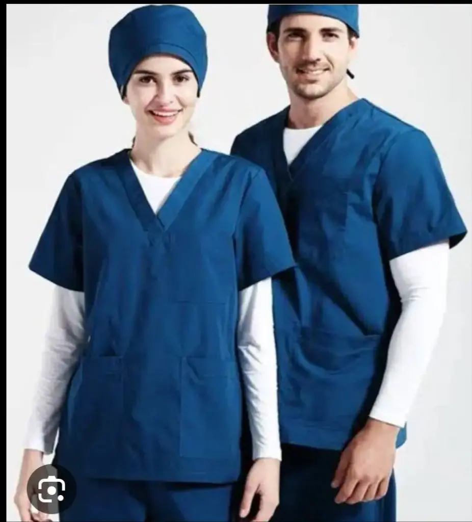 Doctor Scrup V Neck men women complete uniform Set trouser Shirt Cap Mask (M)