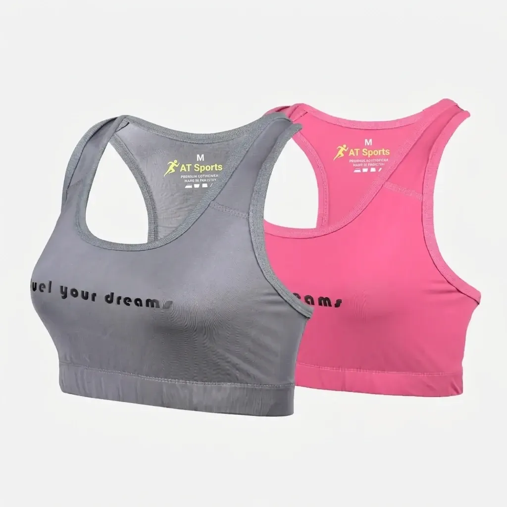 AT Sports Flush Women's Sports Bra High Impact Support Seamless Bra | Gym And Yoga Bra For Girls - Pack Of 2 (M, Black)