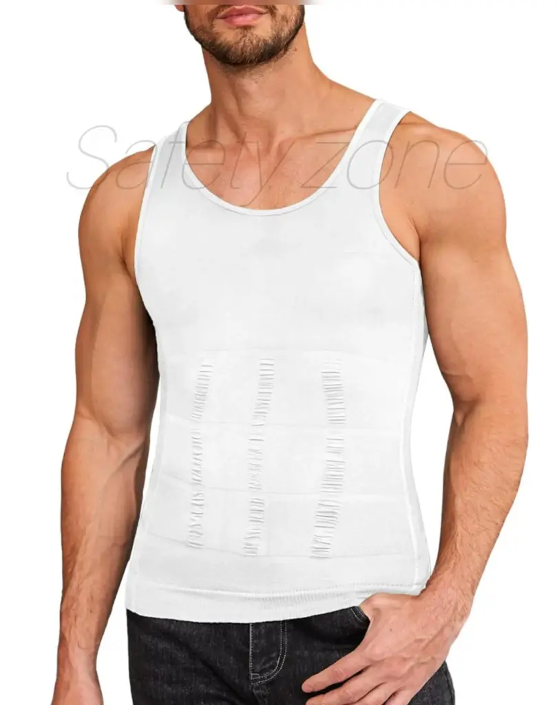 AT Sports Men's Athletic Compression Shirts Sleeveless Tank Top Dry Fit Running Sports Workout Base Layer Undershirt Men's body shaper Best body shaper for men Slimming body shaper for men Tummy control shapewear for men Men’s shapewear for a flat stomach Shaper (Black, S)