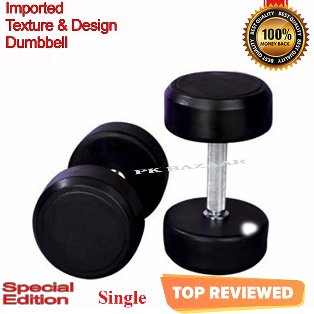 AT Sports Single Pieces of 1kg 2kg 3kg 4kg 5kg 10kg High Quality Rubber Coated Dumbbell Weight Plates Home Gym Home Exercise Dumbell (1 KG)