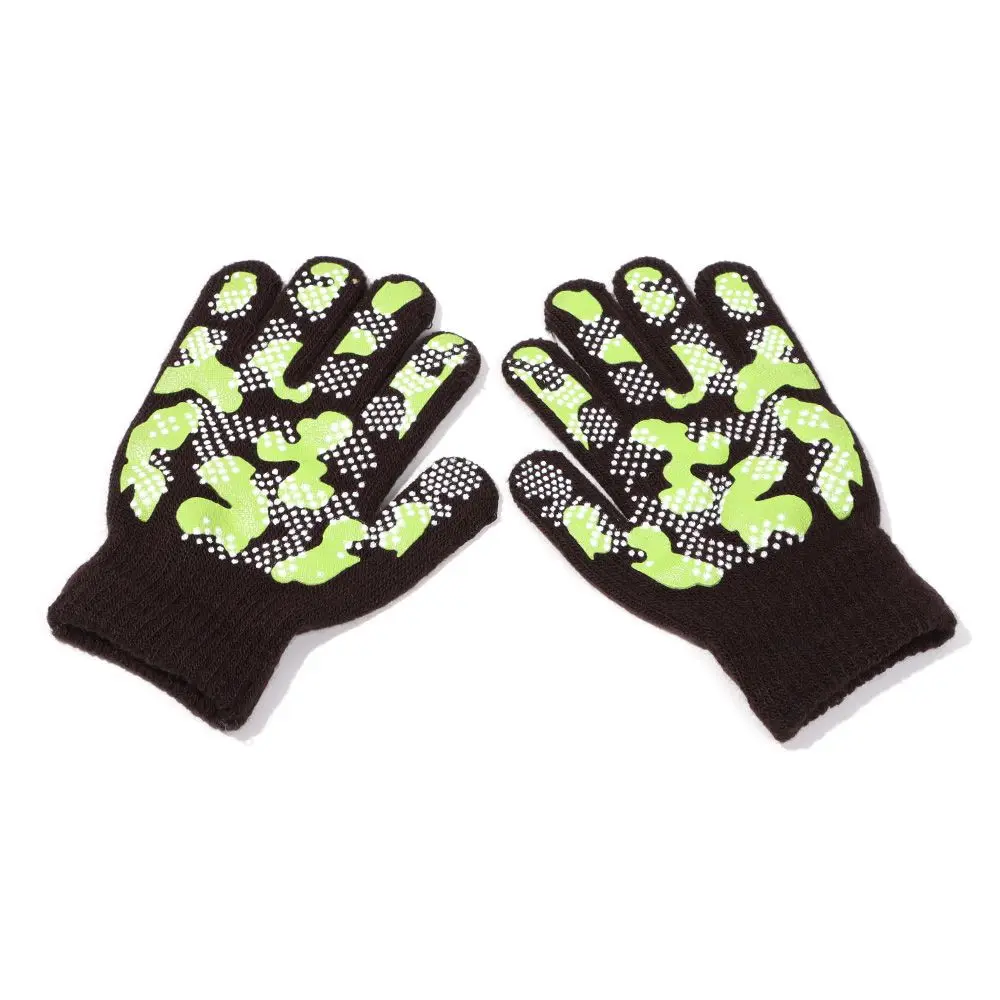 Baby Boys Girls Soft Outdoor Sports Knitted Mittens Kids Gloves Cute Cartoon Thick Warm