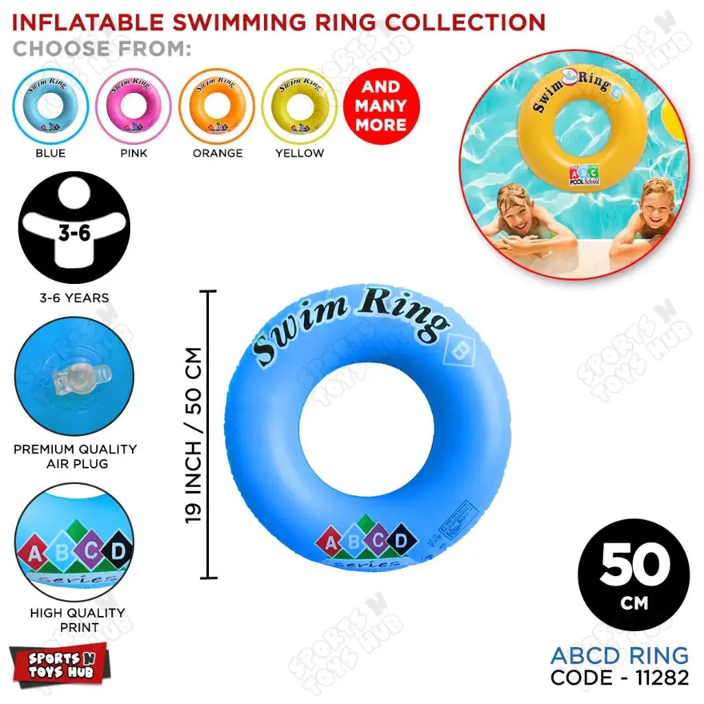 AT Sports Swimming Pool Ring Tube for all Age, Pool Floating Tube, Swimming Rings for Kids & Adults, Inflatable Tubes, Summer Fun Water Toys for Kids, Party Fun, Beach Outdoor Party Supplies -Swimming Water Inflatable Tube - Size from 3 years kids to adult - Random (50 cm 3 - 5 years)