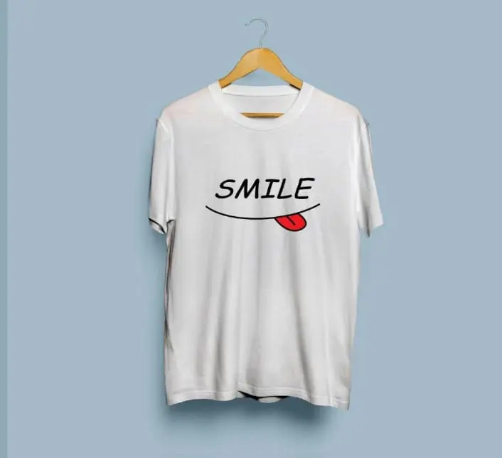 AT Sports Smile Printed Round Neck half Sleeves Best Quality For Casual & Night Wear Cotton T Shirt For Ladies Women & Girls (Blue, S)