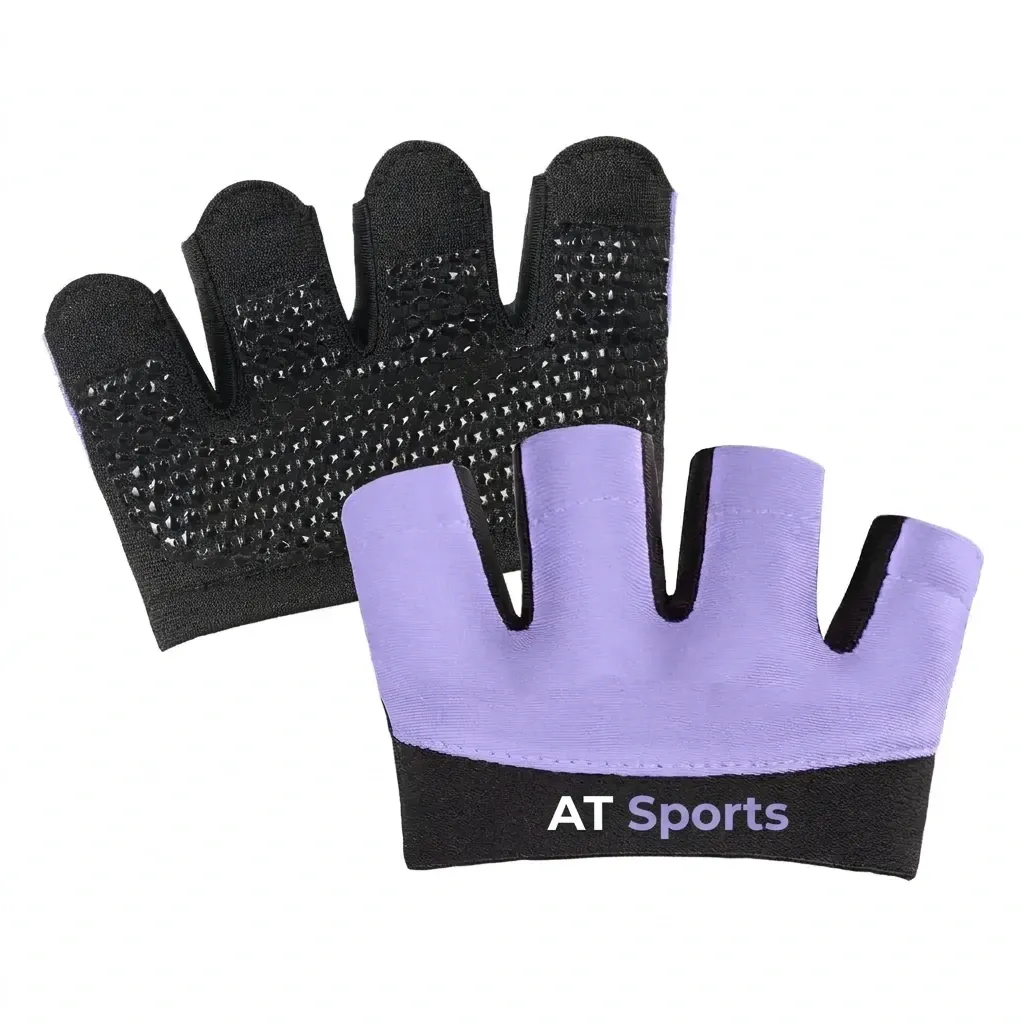 AT Sports Four Finger Fitness Gloves Callus Guard WOD Workout Gloves Half Finger Training Pull-Up Palm Bar Yoga Anti-Slip Glove