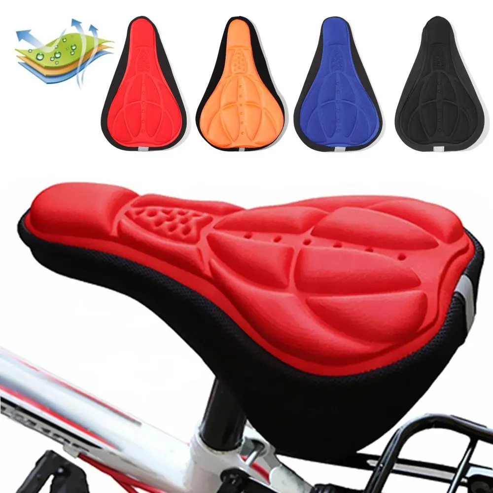 AT Sports Breathable Saddle Cover Case Sporting Goods Bicycle Gel Pad Cycling 3D Cushion Soft Cushion Bike Seat Cover (Black)