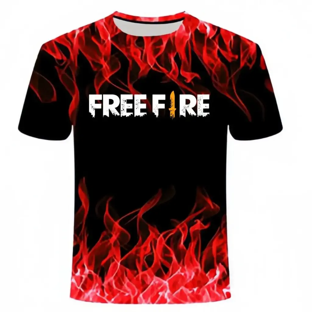 AT Sports FreeFire Fam Tee - Fire Up Your Wardrobe - Exclusive Free Fire Design Shirt (Black, S)
